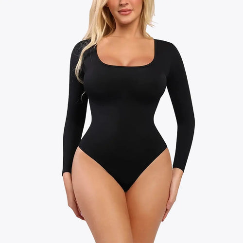 2 db RunwayShape EverydayControl Hosszú Ujjú Alakformáló Bodysuit Tanga